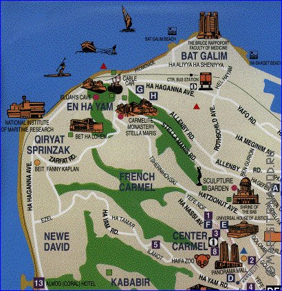mapa de Haifa em ingles