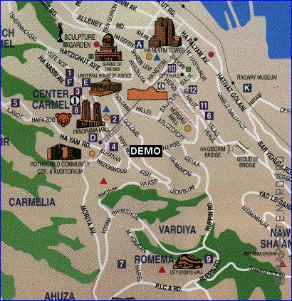 mapa de Haifa em ingles