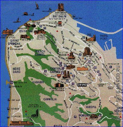 mapa de Haifa em ingles