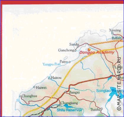 carte de Hainan en anglais