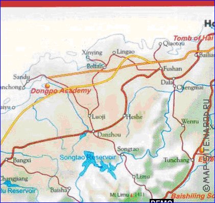 carte de Hainan en anglais