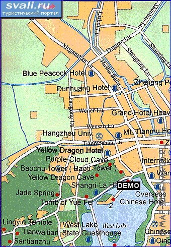 mapa de Hangzhou em ingles