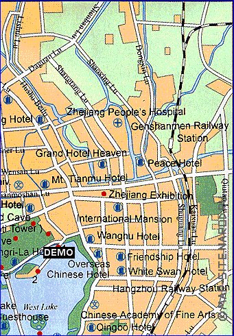 mapa de Hangzhou em ingles