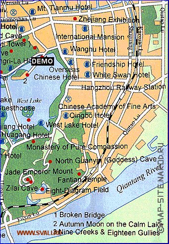 carte de Hangzhou en anglais