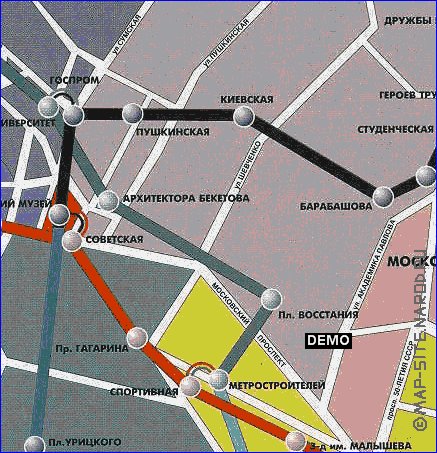 Transporte mapa de Carcovia