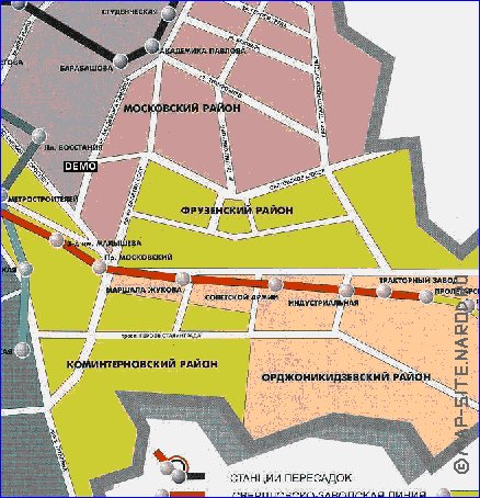 Transporte mapa de Carcovia