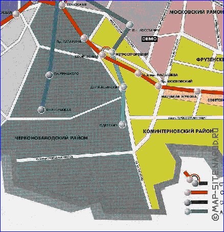 Transporte mapa de Carcovia