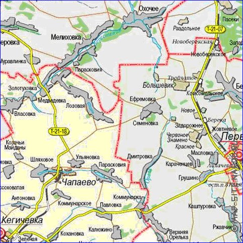 carte de Oblast de Kharkov