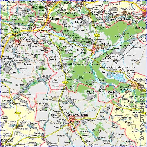 mapa de Kharkiv