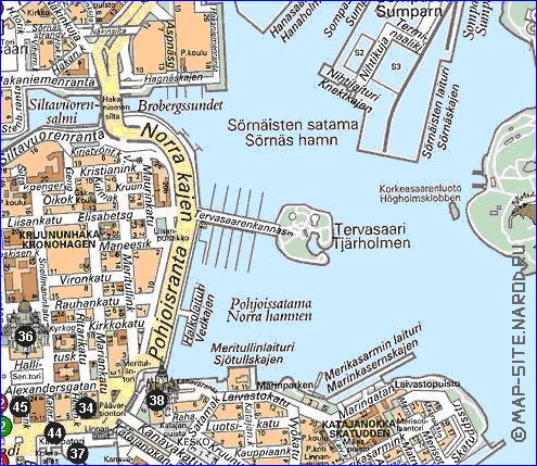 carte de Helsinki en langue finlandaise