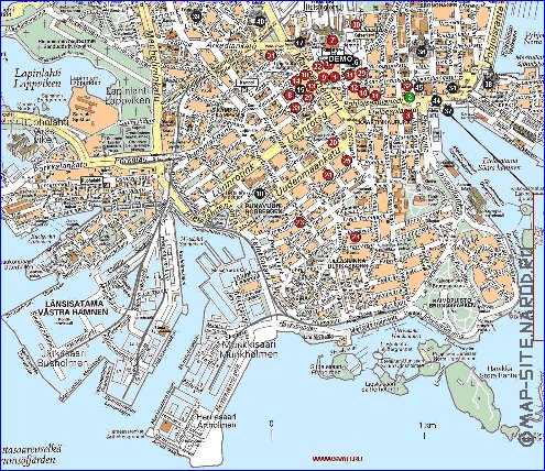 carte de Helsinki en langue finlandaise