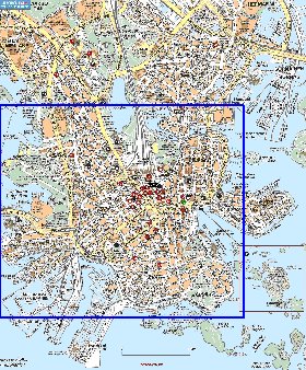 carte de Helsinki en langue finlandaise