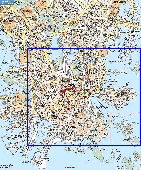 carte de Helsinki en langue finlandaise