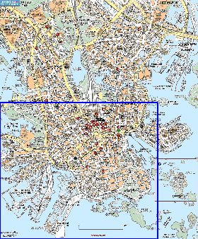 carte de Helsinki en langue finlandaise