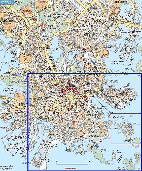 carte de Helsinki en langue finlandaise