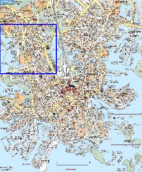 carte de Helsinki en langue finlandaise