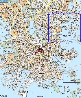 mapa de Helsinquia em finlandesa