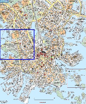 carte de Helsinki en langue finlandaise