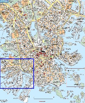 carte de Helsinki en langue finlandaise