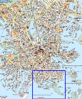 carte de Helsinki en langue finlandaise