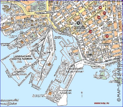 carte de Helsinki en langue finlandaise