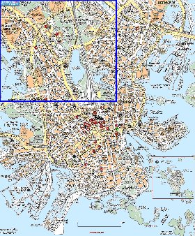 carte de Helsinki en langue finlandaise