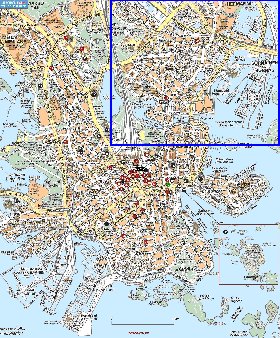 carte de Helsinki en langue finlandaise