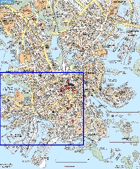 mapa de Helsinquia em finlandesa