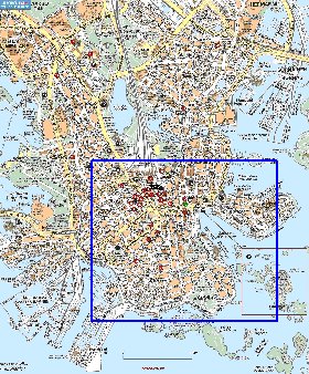 carte de Helsinki en langue finlandaise