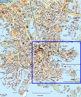 carte de Helsinki en langue finlandaise