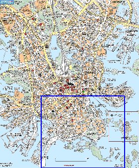 carte de Helsinki en langue finlandaise