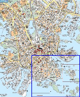 carte de Helsinki en langue finlandaise