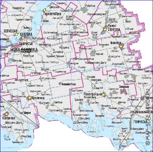 Карта херсонской области подробная с мелкими