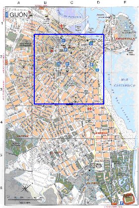 mapa de Gijon