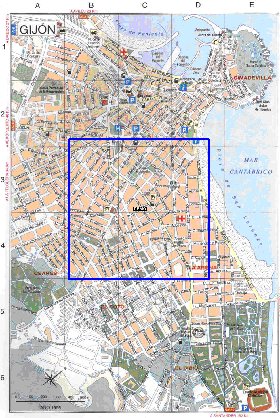 mapa de Gijon