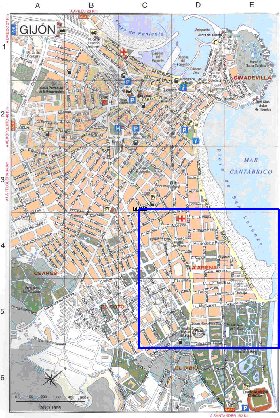 mapa de Gijon