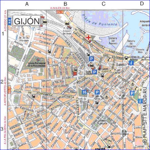 mapa de Gijon