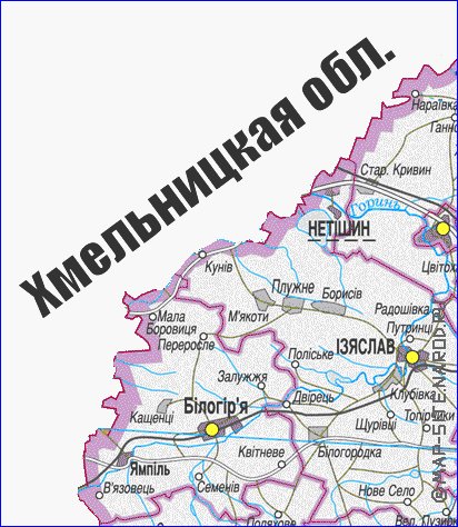 carte de Oblast de Khmelnitski