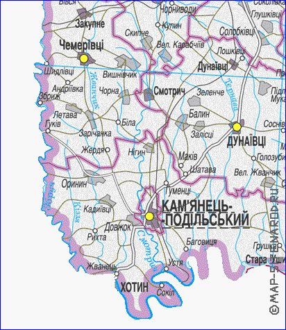 Карта хмельницкой области подробная с городами и поселками и селами