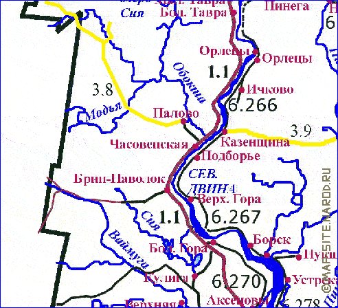 Подробная карта холмогорского района архангельской области подробная