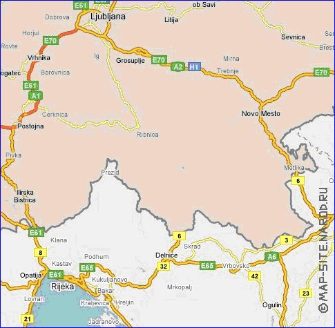 carte de des routes Croatie en anglais