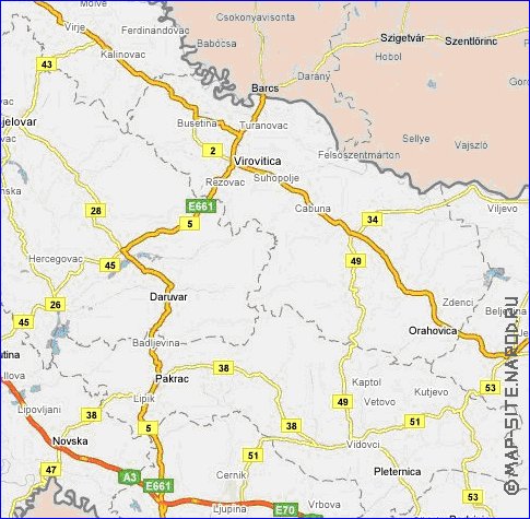 mapa de de estradas Croacia em ingles