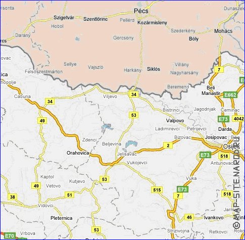 carte de des routes Croatie en anglais