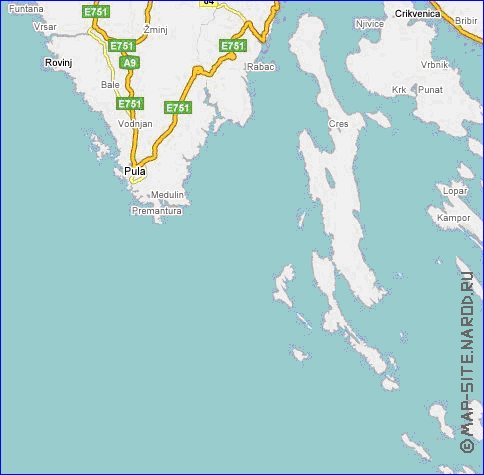 carte de des routes Croatie en anglais