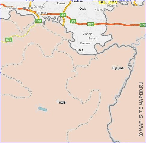 carte de des routes Croatie en anglais