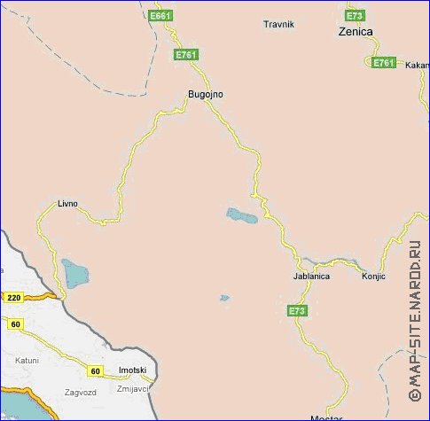 carte de des routes Croatie en anglais