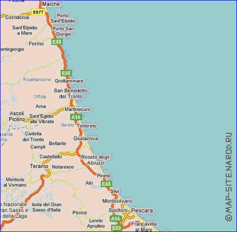 carte de des routes Croatie en anglais