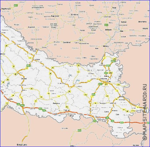 carte de des routes Croatie en anglais