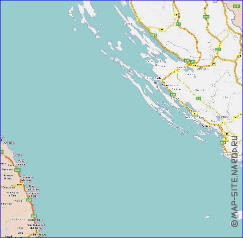 carte de des routes Croatie en anglais