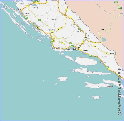 carte de des routes Croatie en anglais